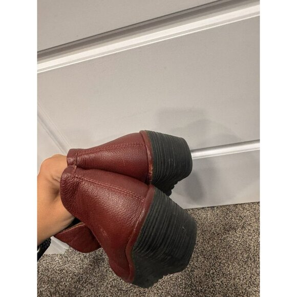 Fly London Yip Red Leather Wedge Ankle Boot Size 36 - Picture 4 of 6